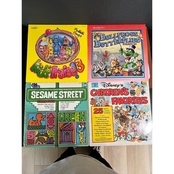Vintage Set of 4 Children's Original Vinyl Record Album ART Covers(no discs) - Picture 1 of 3